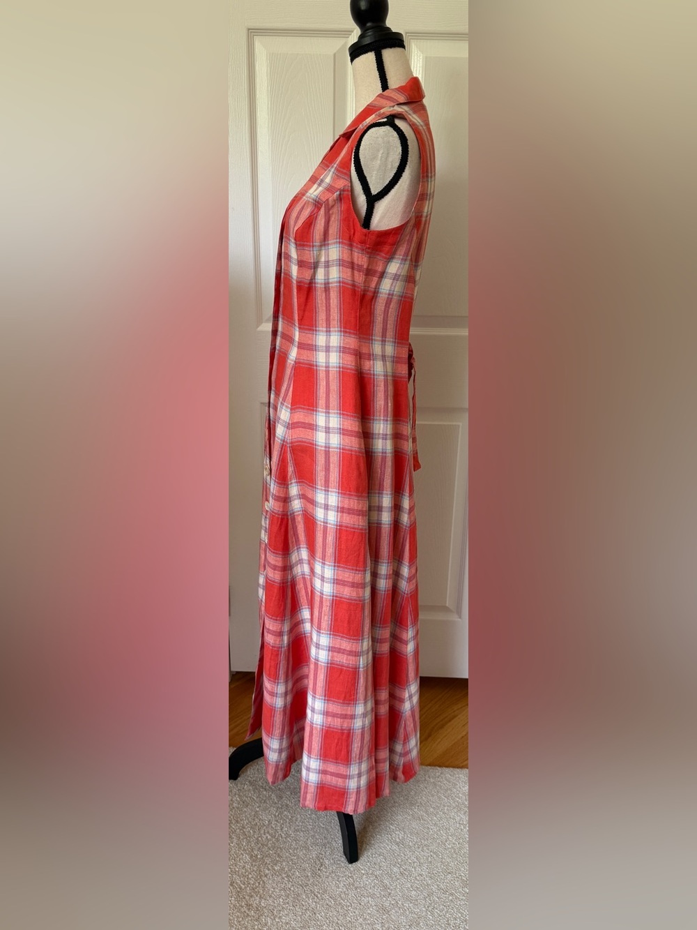 NEW* J. Peterman Linen Button-up Maxi Dress 8 Vintage Style 1940s ๐บ๐ธ *USA - Picture 3 of 15